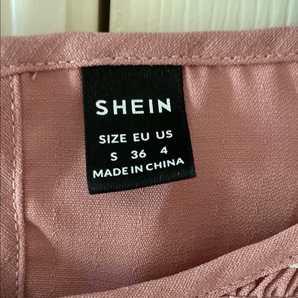 SHEIN Pink Puff Sleeve Sundress with Crew Neck - Picture 2 of 7